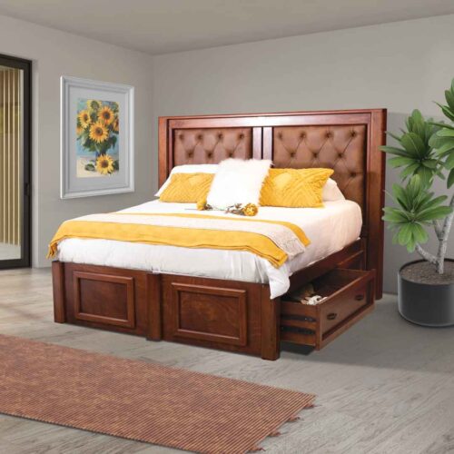 Shoe Drawer Bed with Buttoned Padding